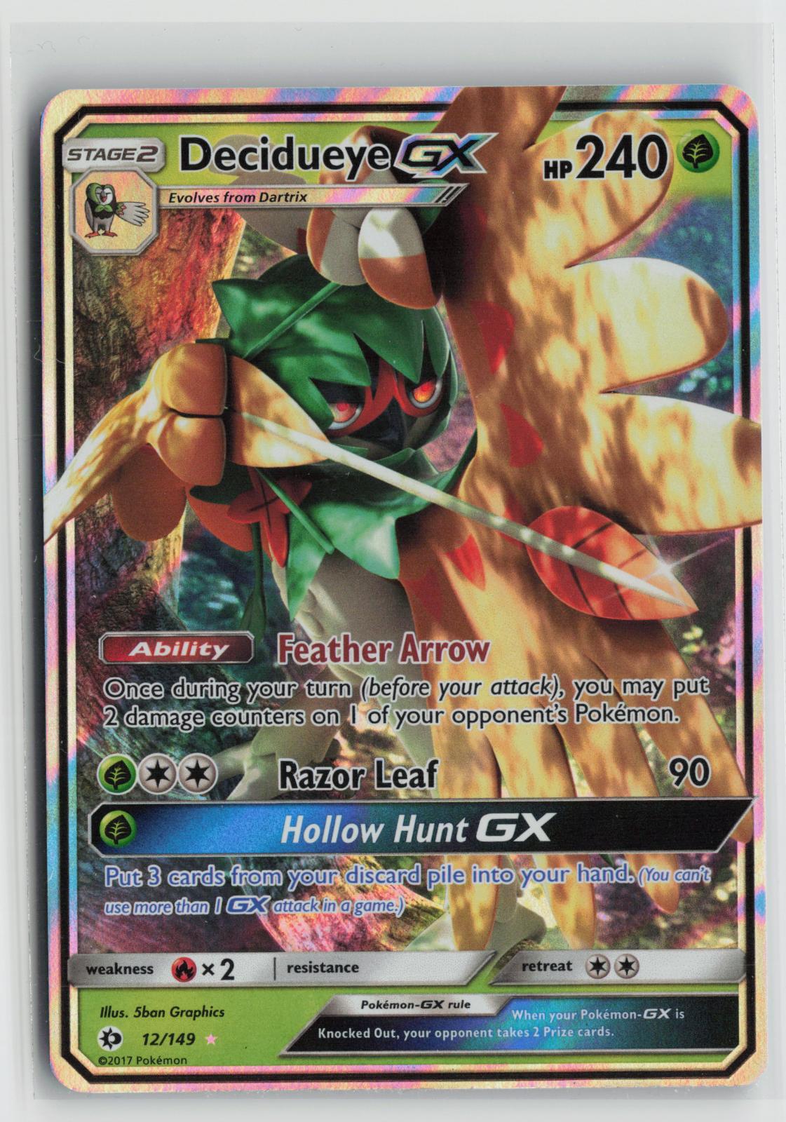 Decidueye GX 12/149 SM Base Set NM Holo Ultra Rare Pokemon