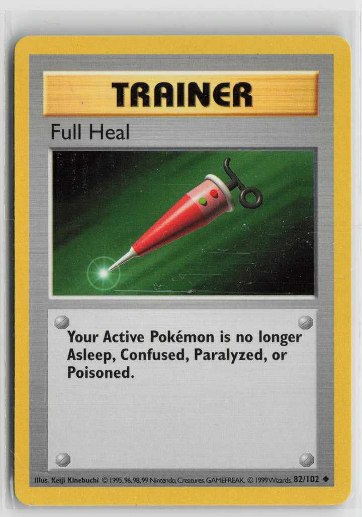 Full Heal 82/102 Base Set Shadowless NM UC Unlimited Pokemon0