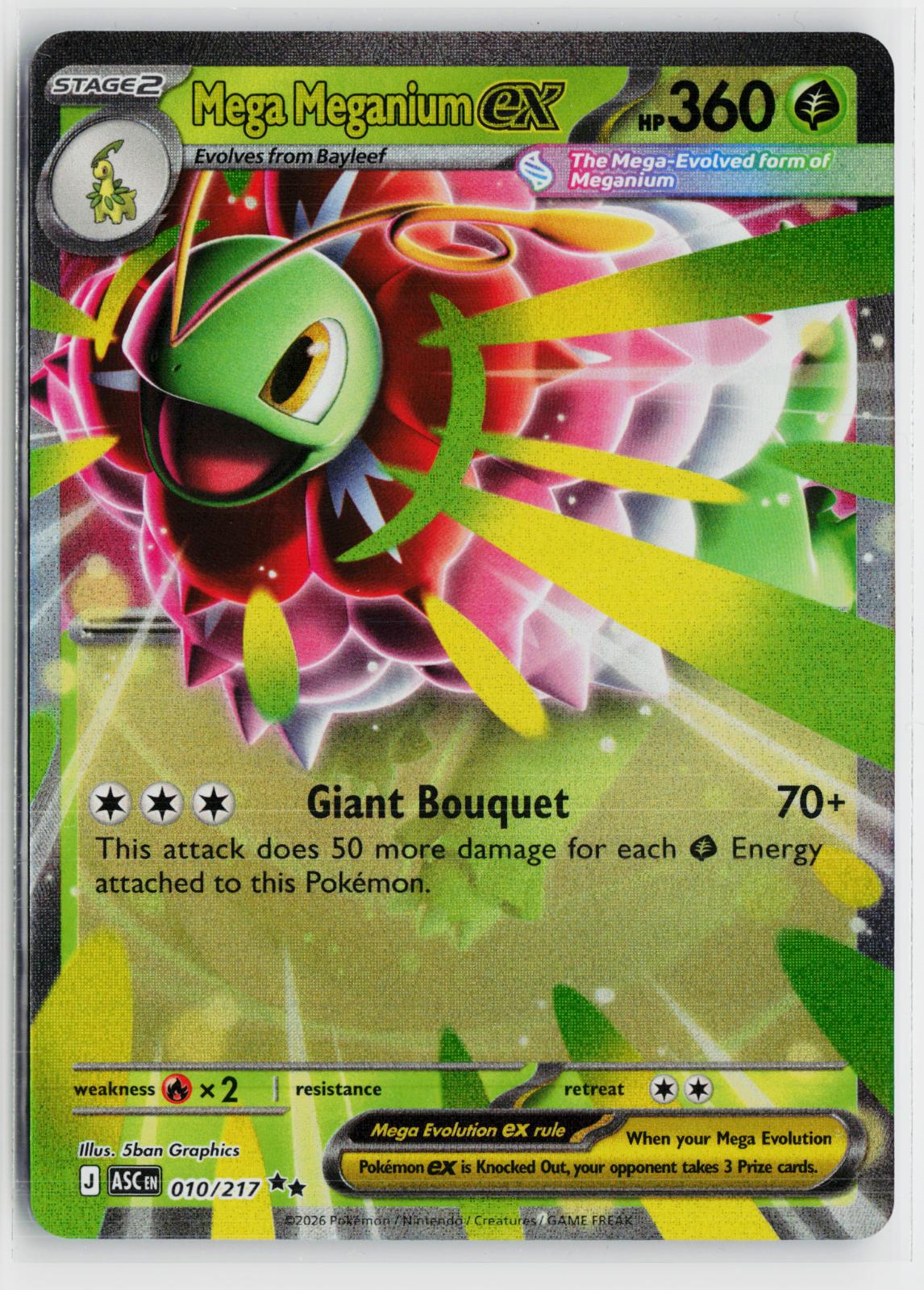 Mega Meganium ex 010/217 Ascended Heroes NM RR Holo Pokemon