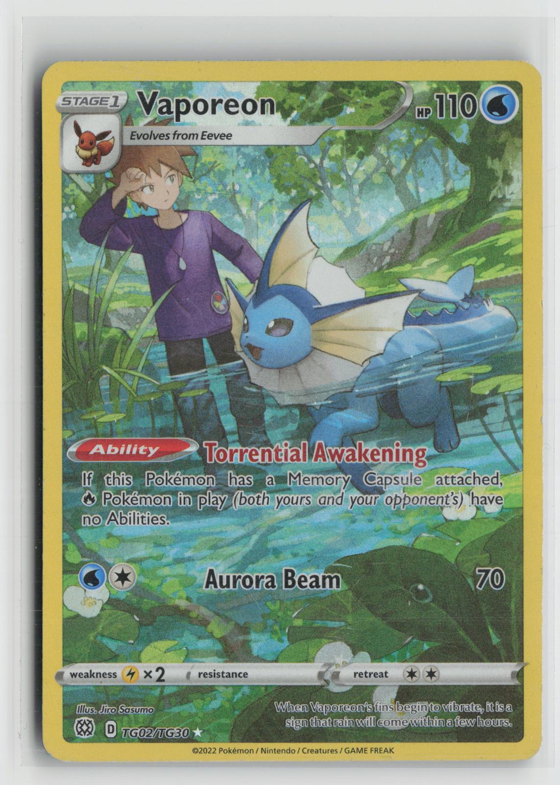 Vaporeon TG02/TG30 Holo Brilliant Stars Trainer Gallery Pokemon NM
