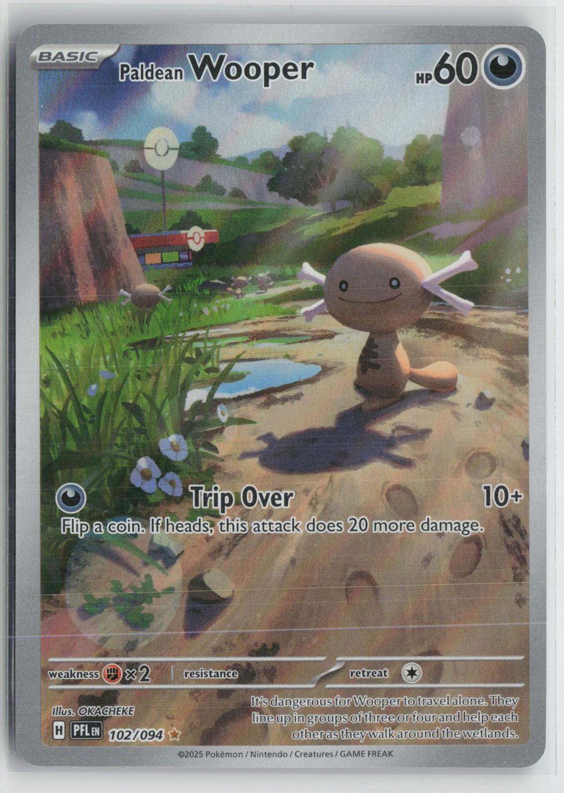 Paldean Wooper 102/094 Illustration Rare Phantasmal Flames Pokemon NM