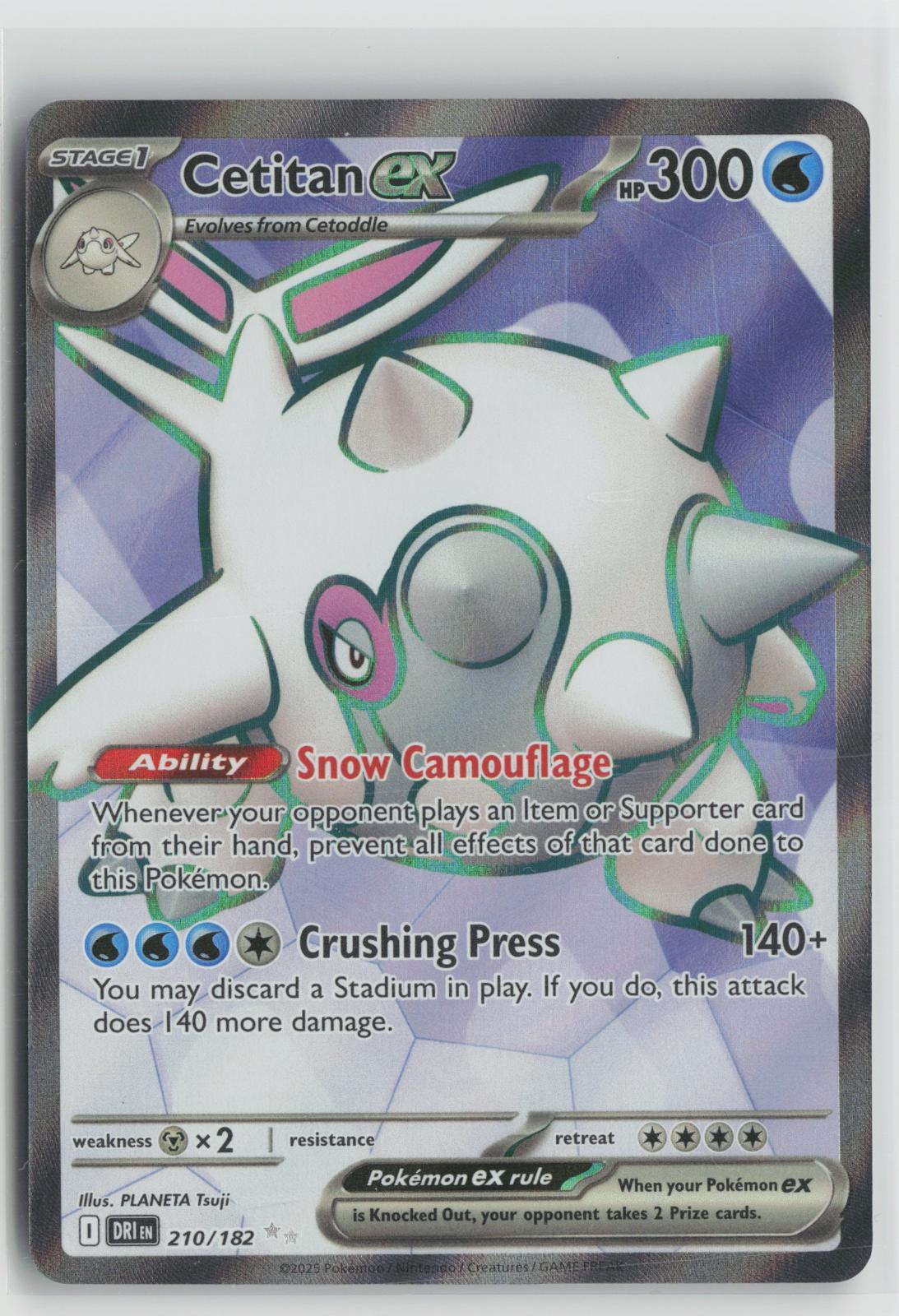 Cetitan ex 210/182 Ultra Rare Destined Rivals Pokemon Holo NM