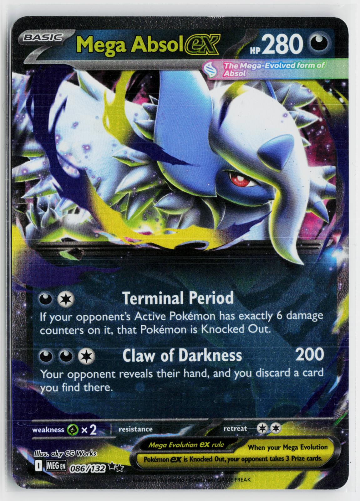 Mega Absol ex 086/132 Mega Evolution NM RR Holo Pokemon