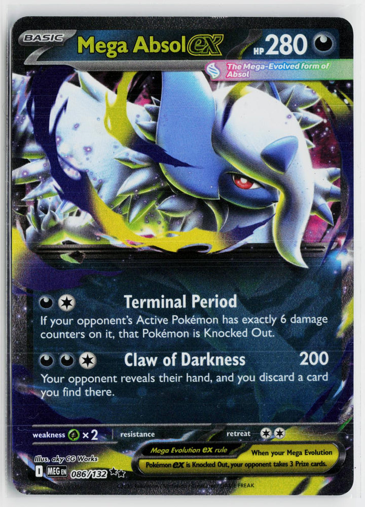 Mega Absol ex 086/132 Mega Evolution NM RR Holo Pokemon0