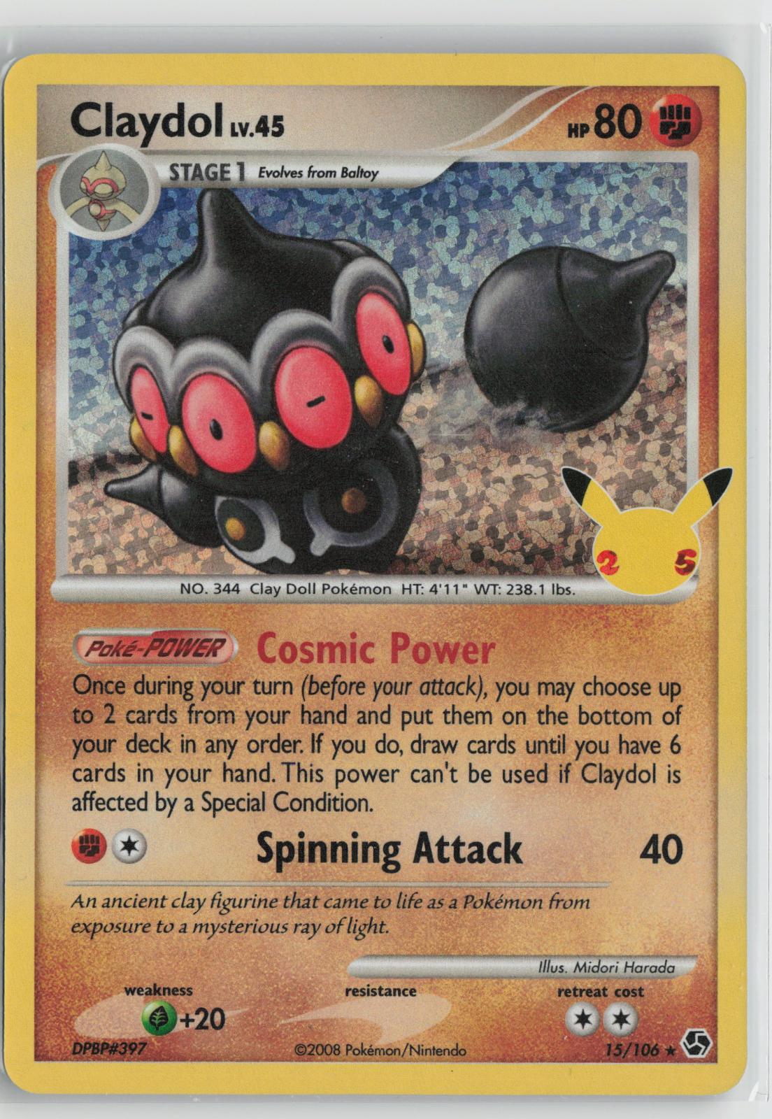 Claydol 15/106 Celebrations: Classic Collection NM holo Pokemon