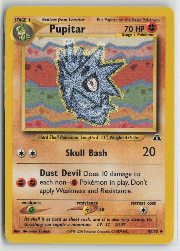 Pupitar 45/75 Uncommon Neo Discovery Pokemon LP0