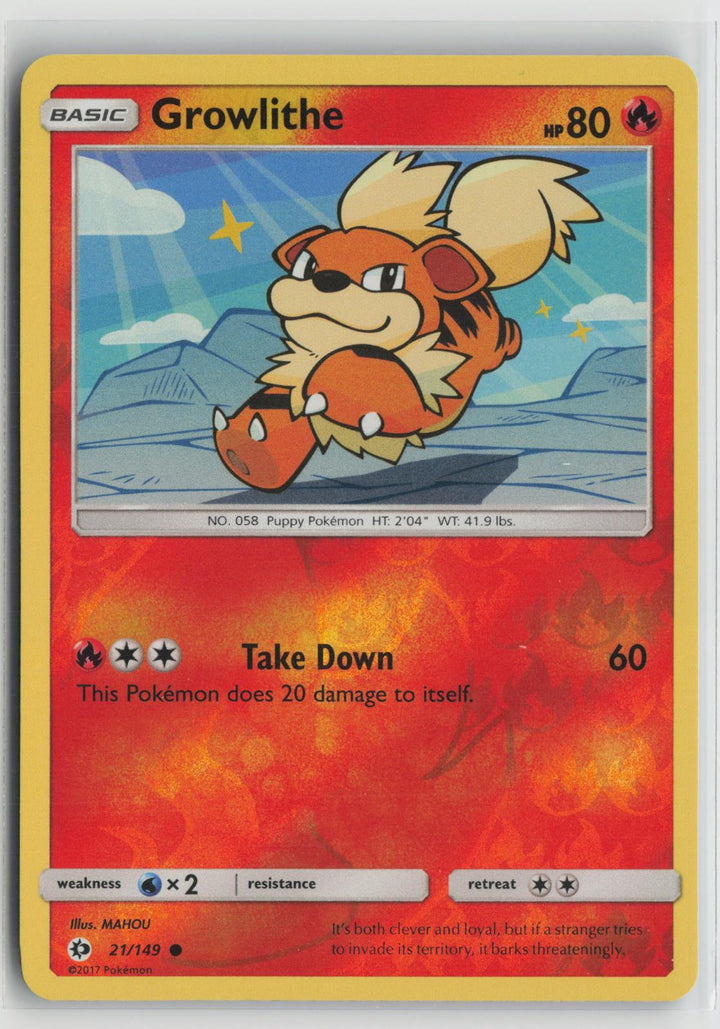 Growlithe 21/149 SM Base Set NM C Pokemon0