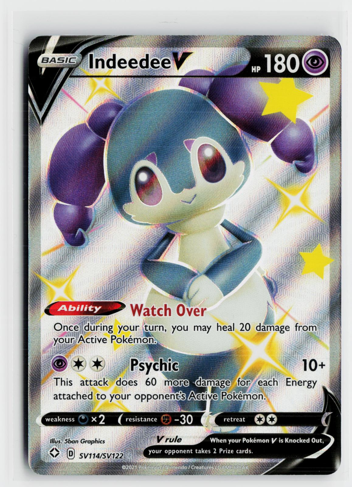 Indeedee V SV114/SV122 Shining Fates Shiny Vault NM Holo V Rare Pokemon