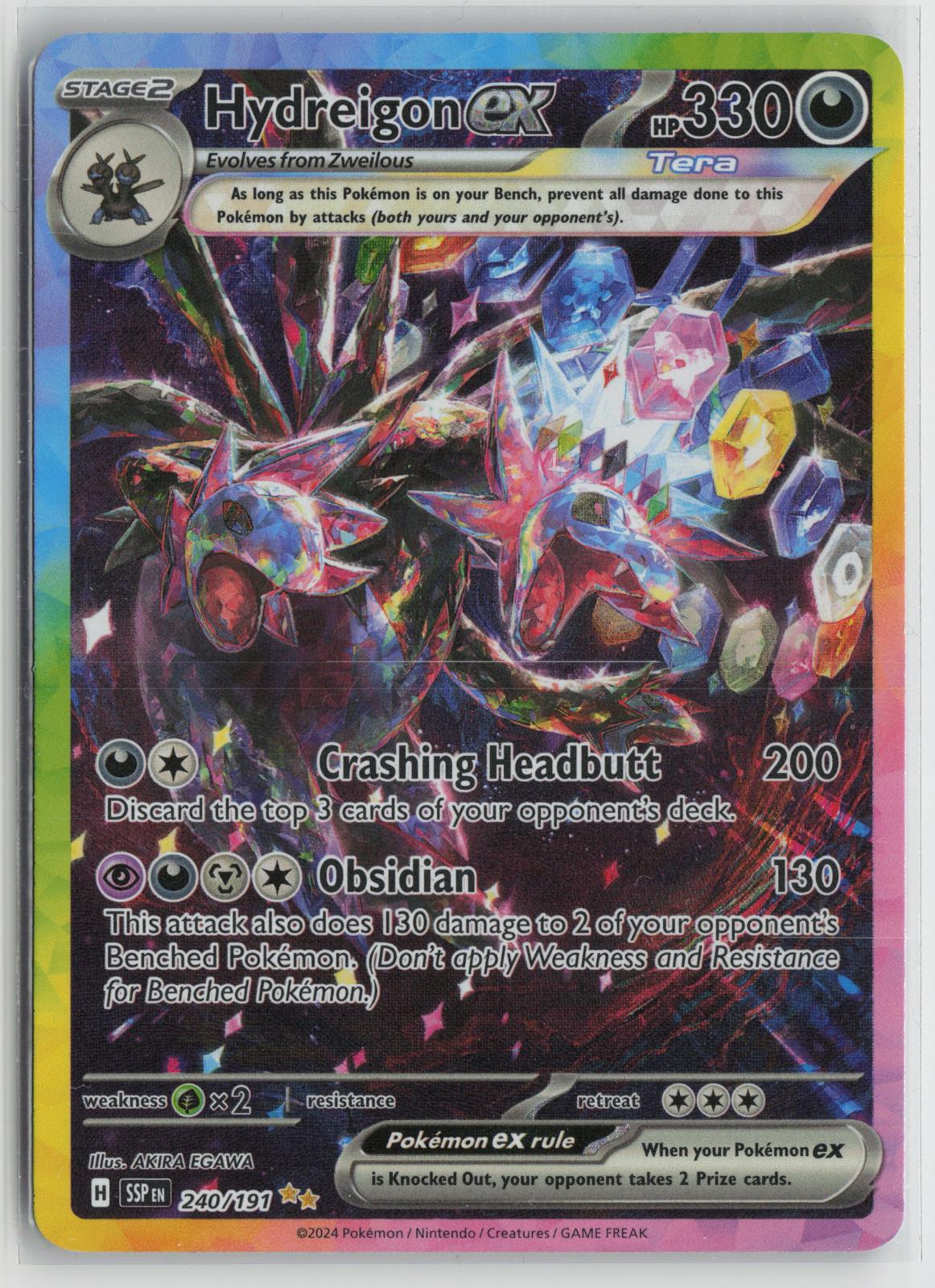 Hydreigon ex 240/191 Special Illustration Rare Surging Sparks Pokemon Holo NM