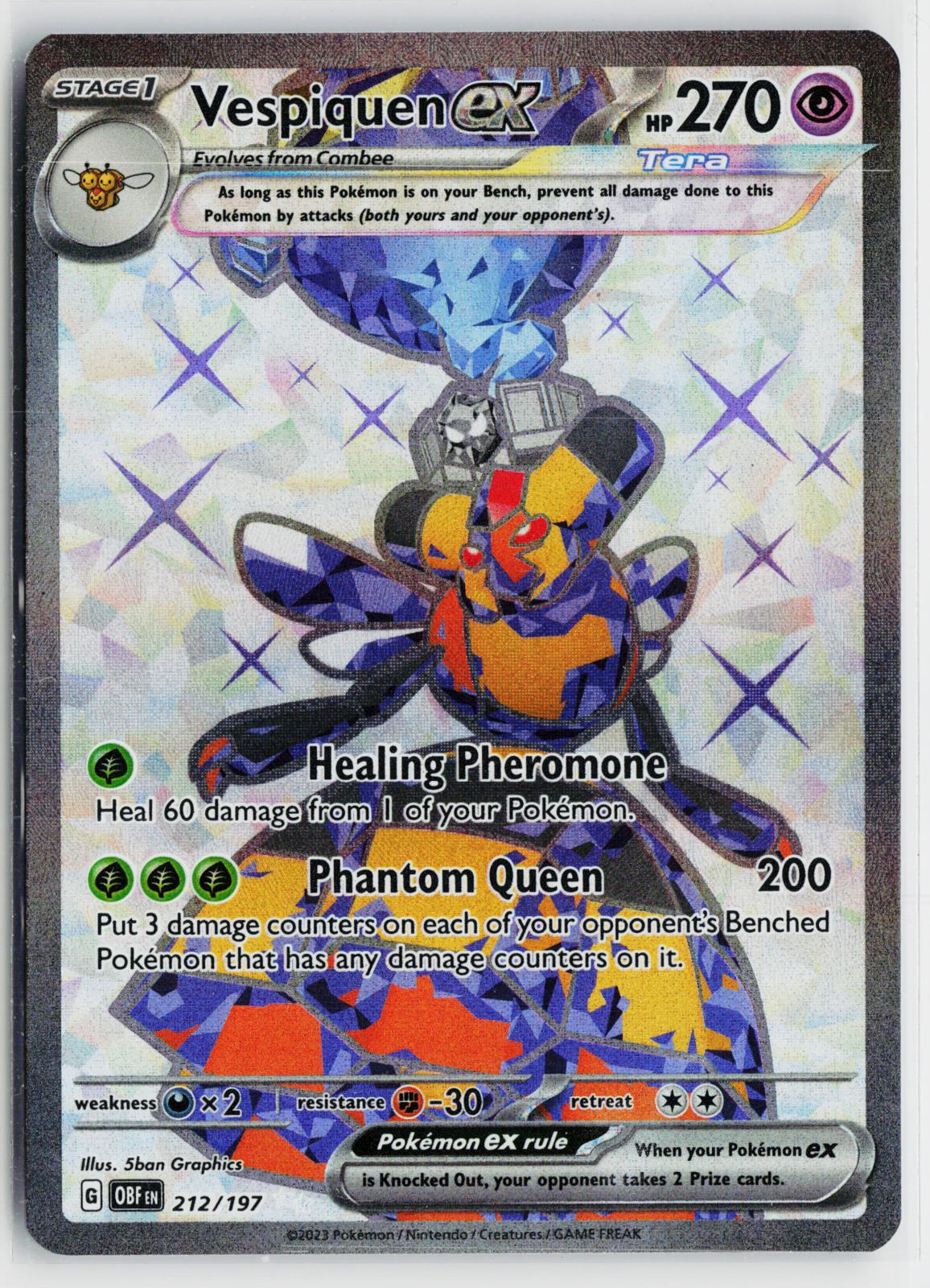 Vespiquen ex 212/197 Obsidian Flames NM Ultra Rare Holo Pokemon