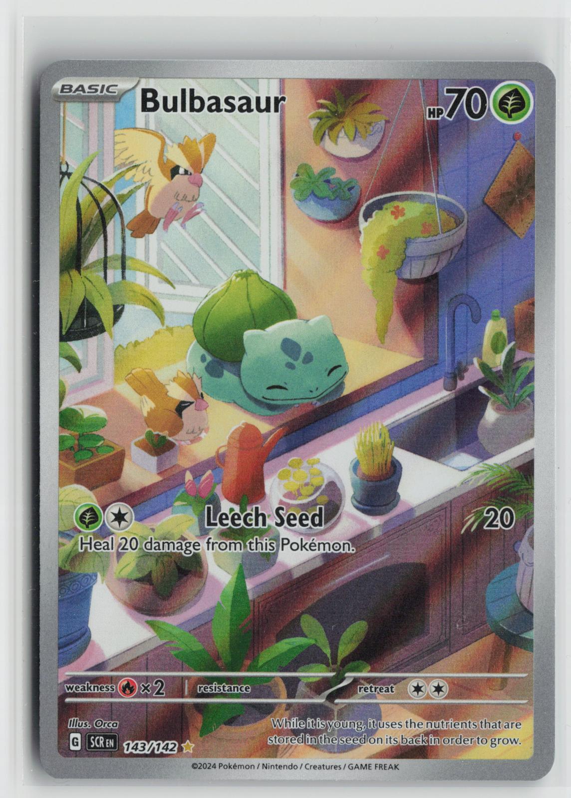 Bulbasaur 143/142 Stellar Crown NM Illustration Rare Holo Pokemon