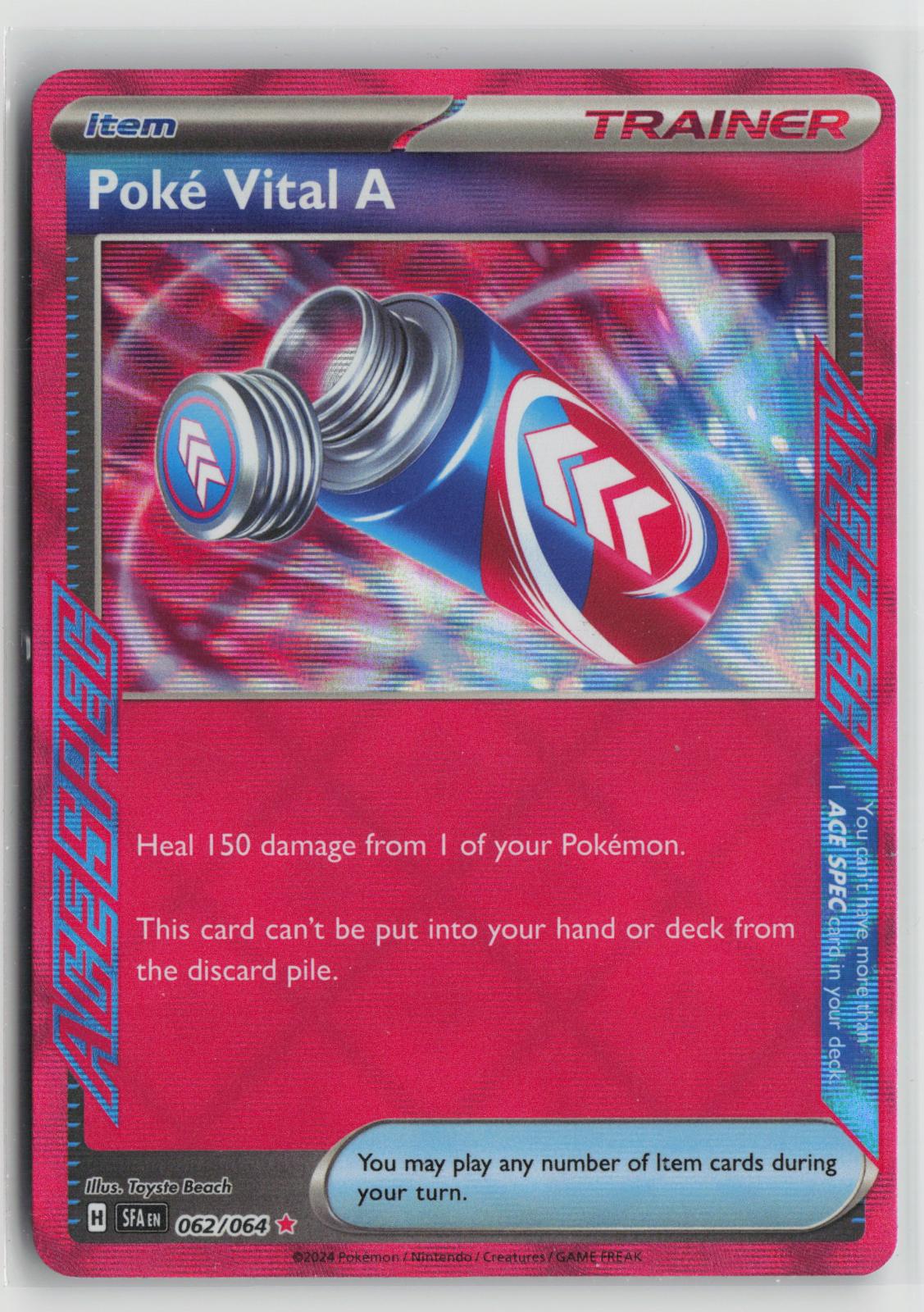 Poke Vital A 062/064 ACE SPEC Rare Shrouded Fable Pokemon Holo NM
