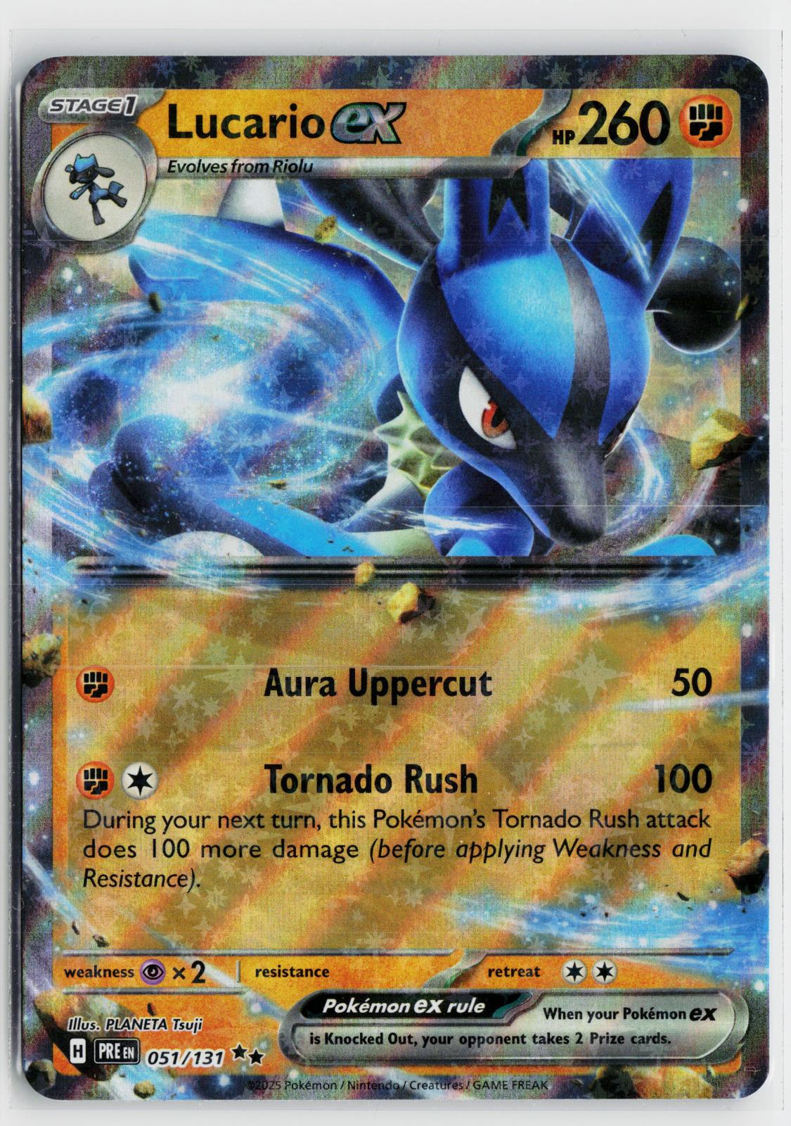 Lucario ex 051/131 Prismatic Evolutions NM Holo Double Rare Pokemon