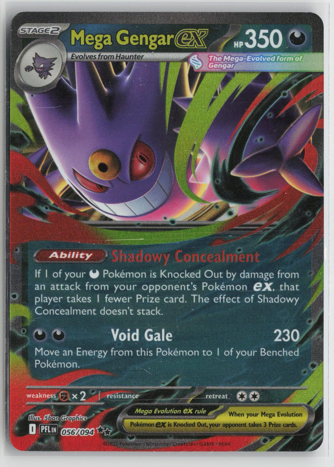 Mega Gengar ex 056/094 Double Rare Phantasmal Flames Pokemon Holo NM