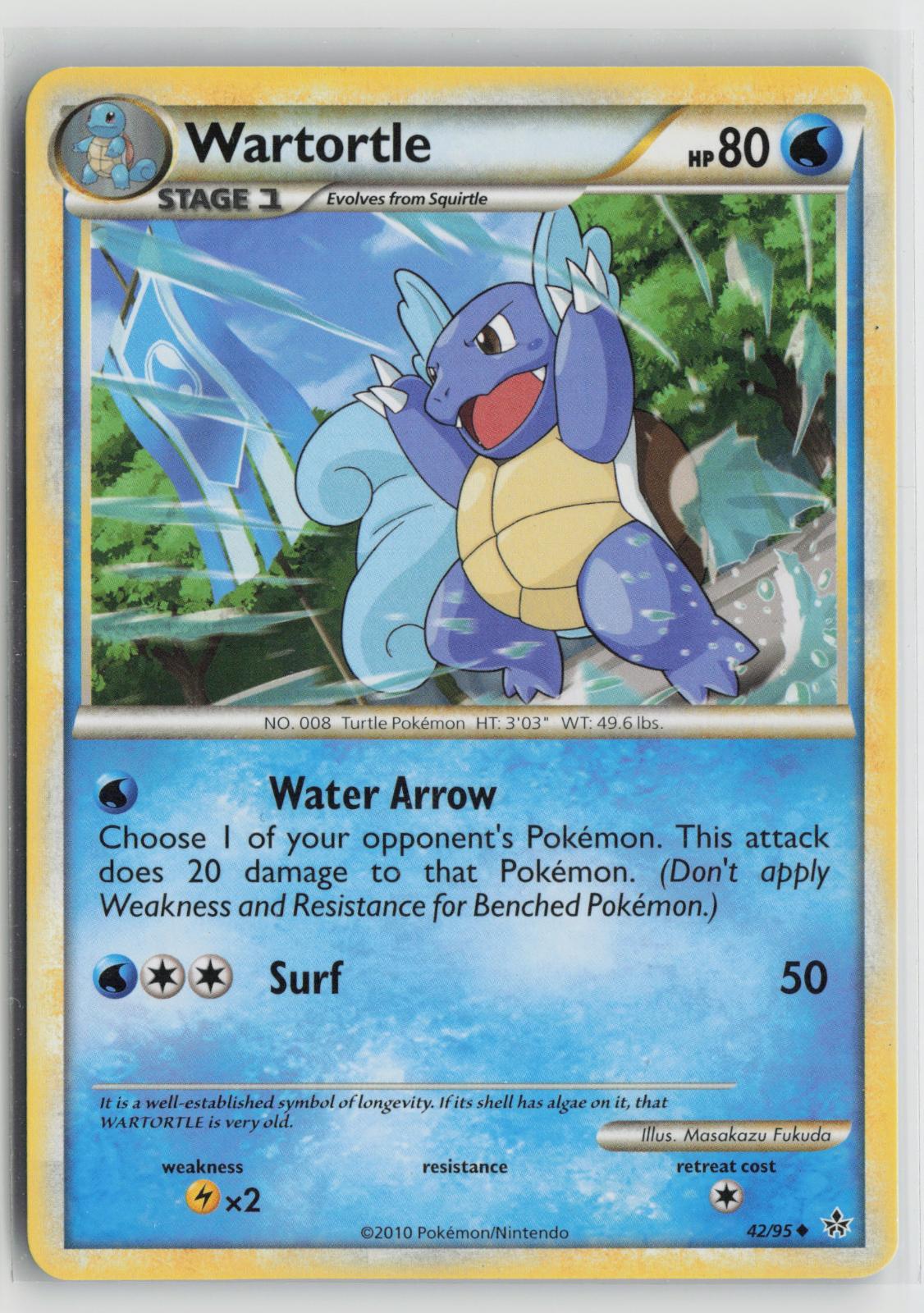 Wartortle 42/95 Uncommon HGSS Unleashed Pokemon NM