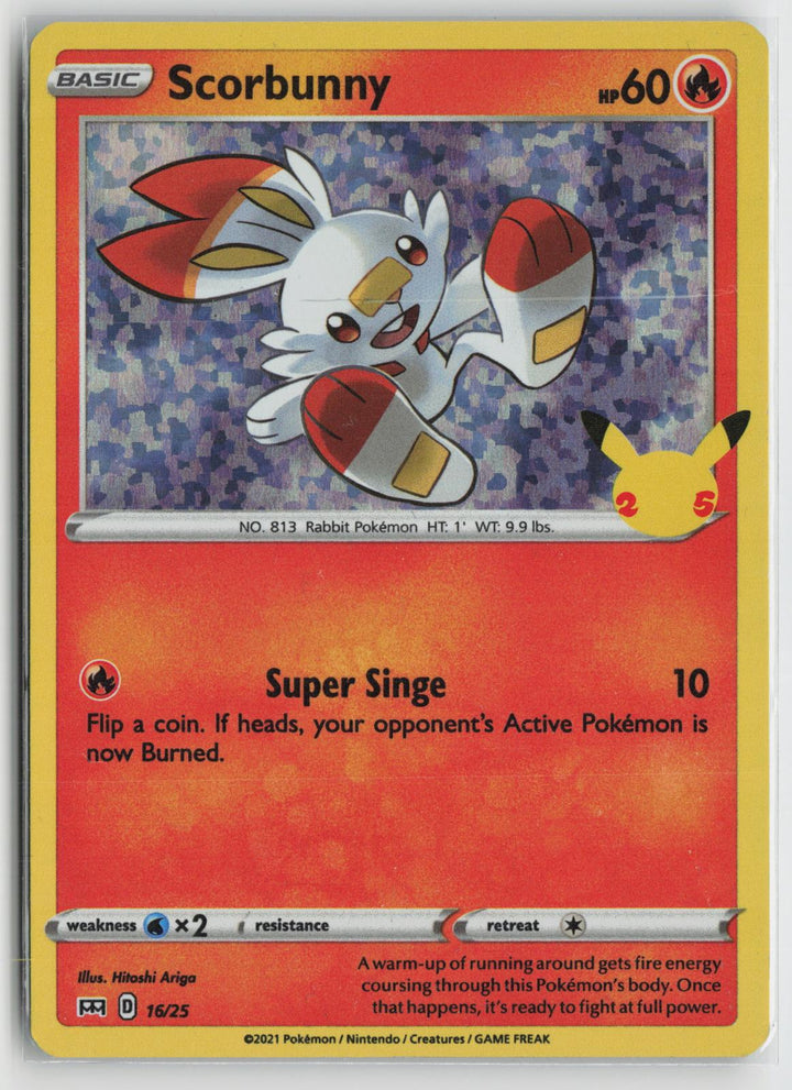 Scorbunny 016/025 Promo McDonald's 25th Anniversary Promos Pokemon NM0