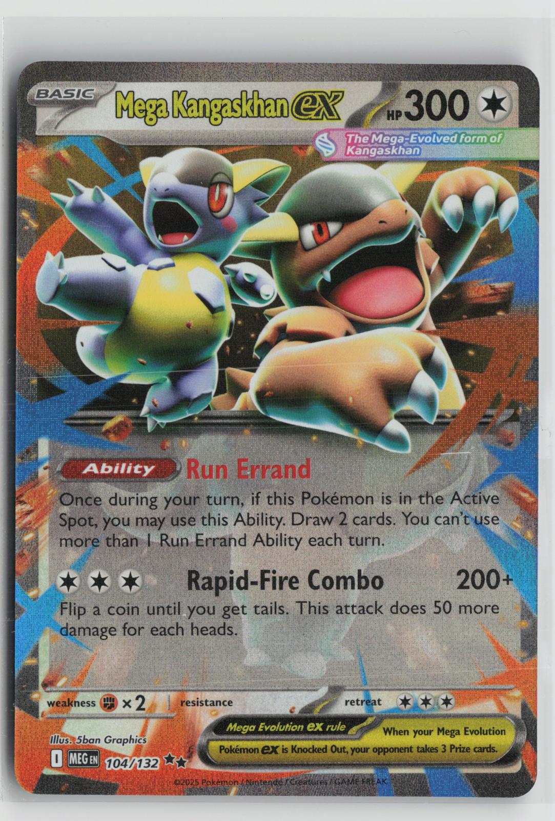 Mega Kangaskhan ex 104/132 Double Rare Mega Evolution Pokemon Holo NM