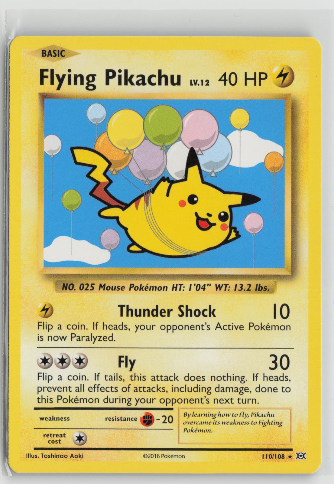 Flying Pikachu 110/108 Secret Rare Evolutions Pokemon NM