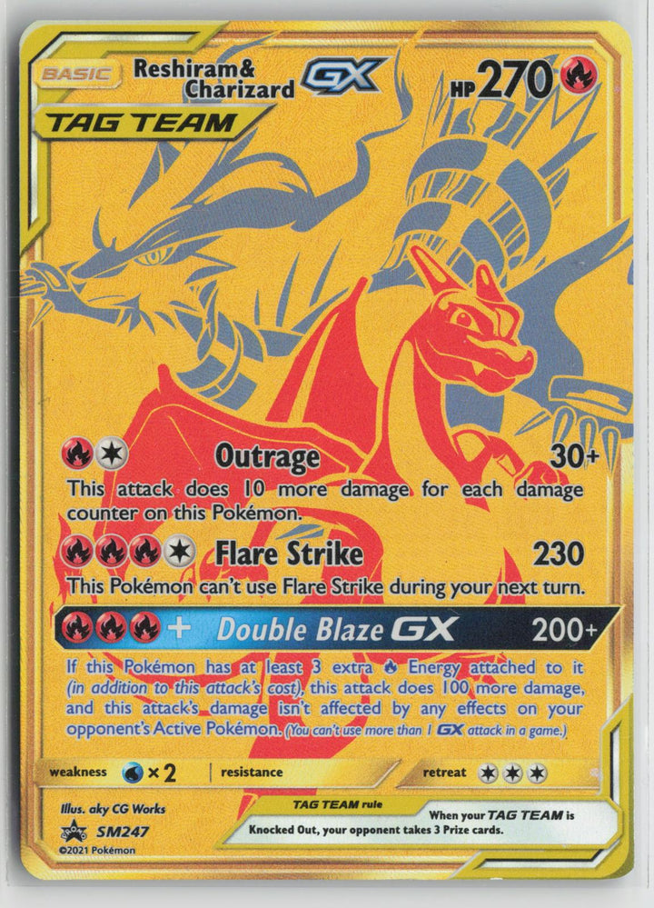 Reshiram & Charizard GX - SM247 Sun & Moon Promo NM Holo P Pokemon0