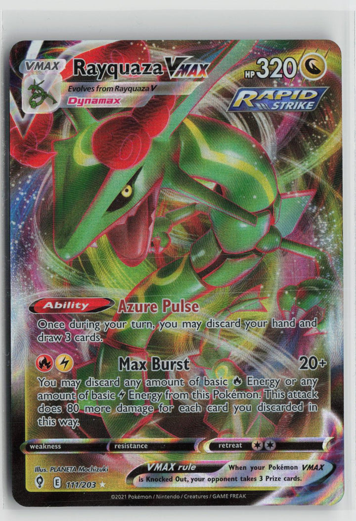 Rayquaza VMAX 111/203 Holo VMAX Rare Evolving Skies Pokemon NM0