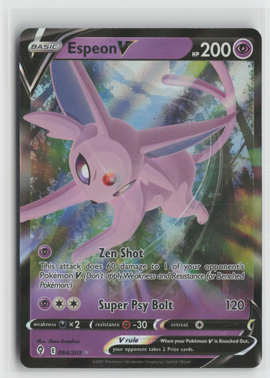 Espeon V 064/203 Holo V Rare Evolving Skies Pokemon NM