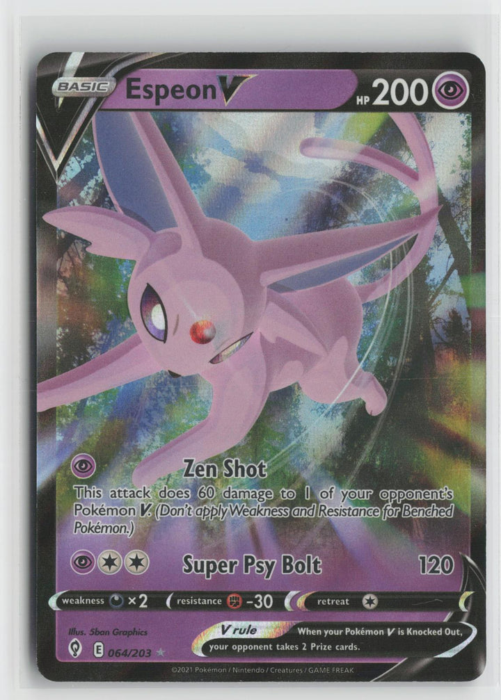 Espeon V 064/203 Holo V Rare Evolving Skies Pokemon NM0