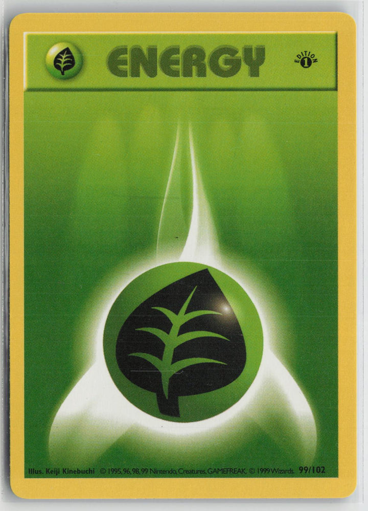 Grass Energy 99/102 1st Edition Common Base Set Shadowless Pokemon NM0
