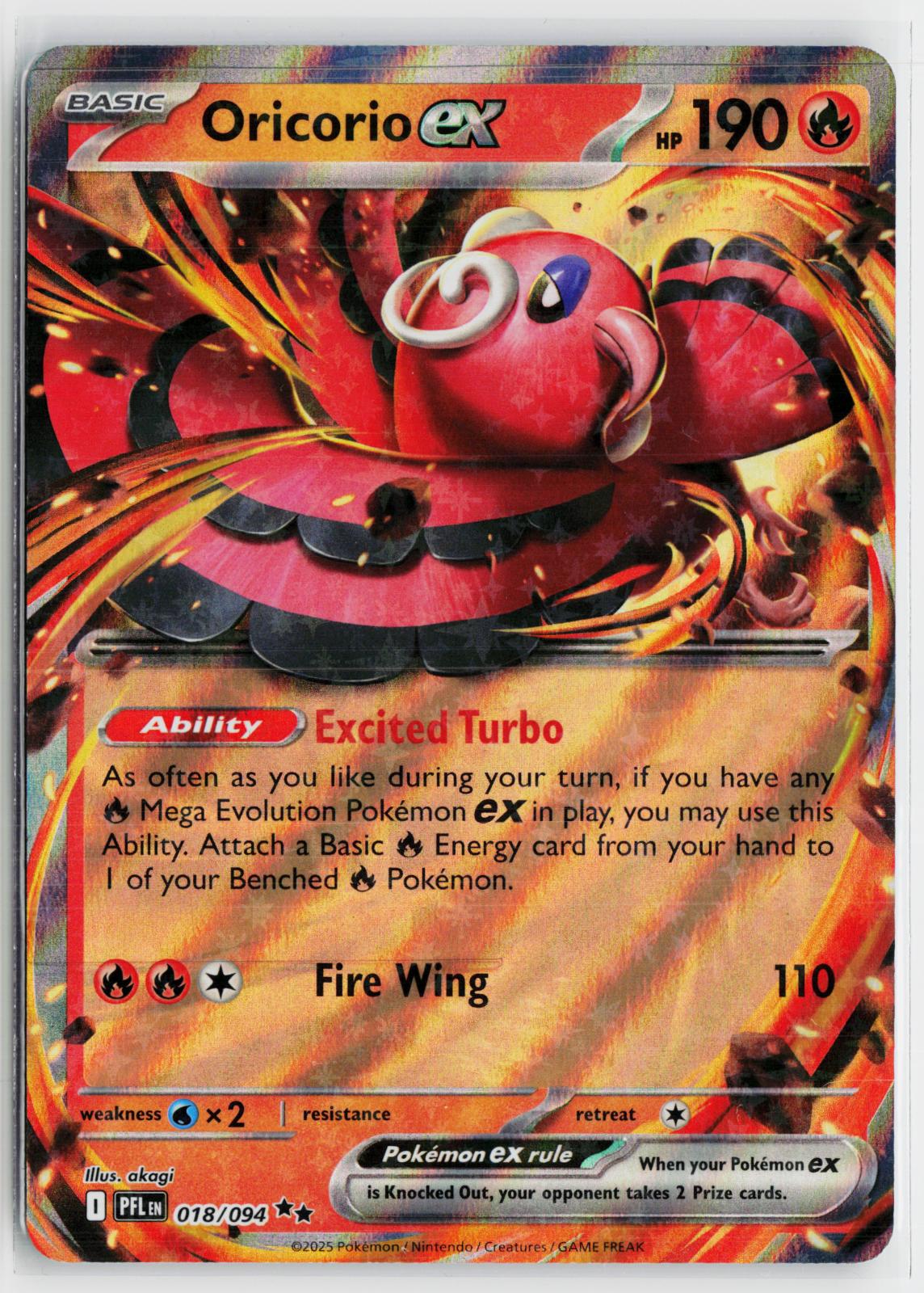 Oricorio ex 018/094 Phantasmal Flames NM RR Holo Pokemon