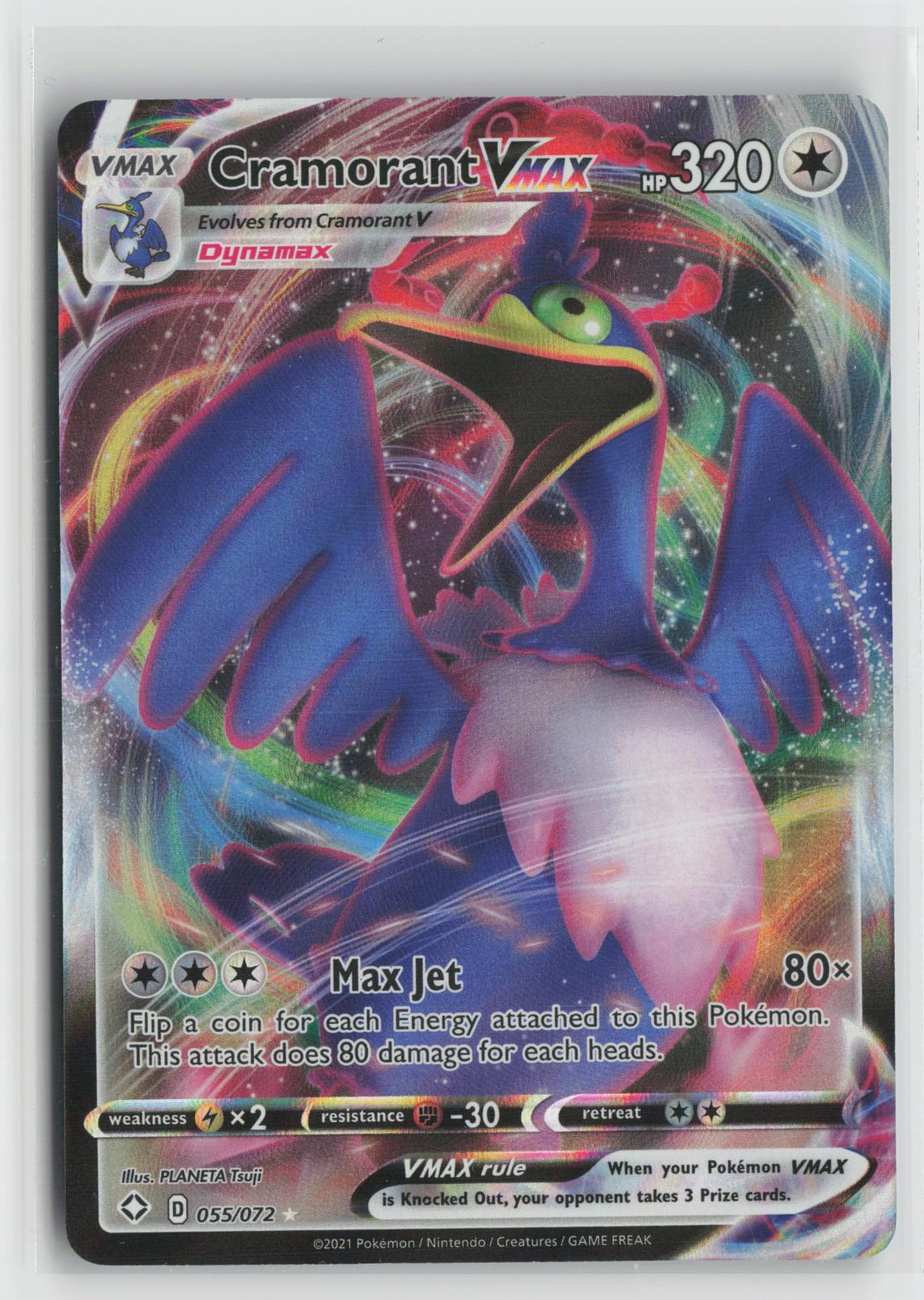 Cramorant VMAX 055/072 Holo VMAX Rare Shining Fates Pokemon NM