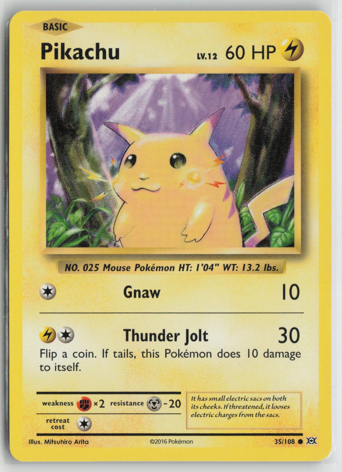 Pikachu 35/108 Common Evolutions Pokemon NM