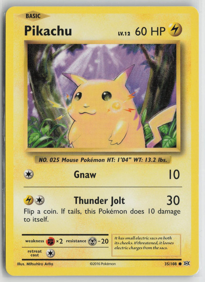 Pikachu 35/108 Common Evolutions Pokemon NM0