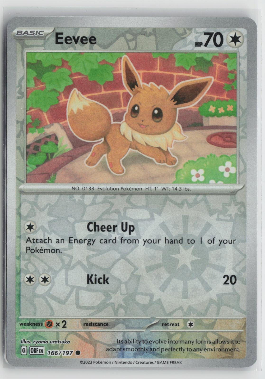 Eevee 166/197 Common Obsidian Flames Pokemon NM