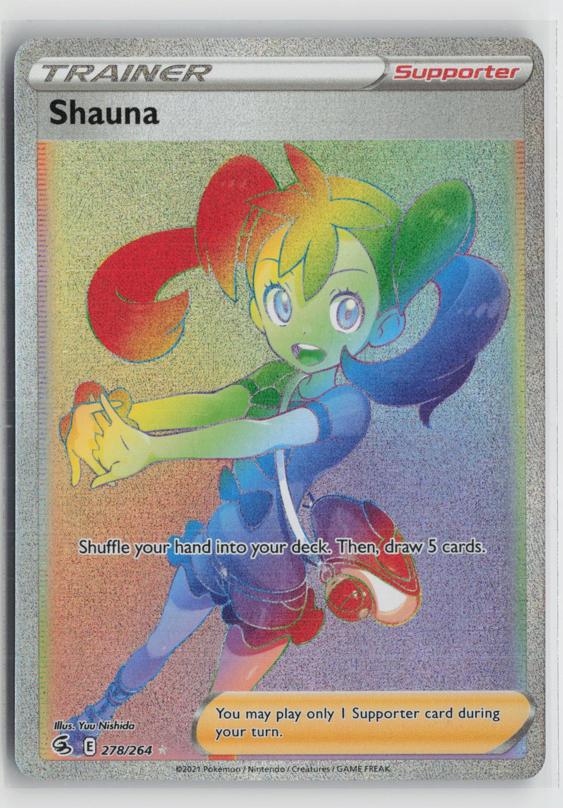 Shauna 278/264 Rainbow Rare Fusion Strike Pokemon NM