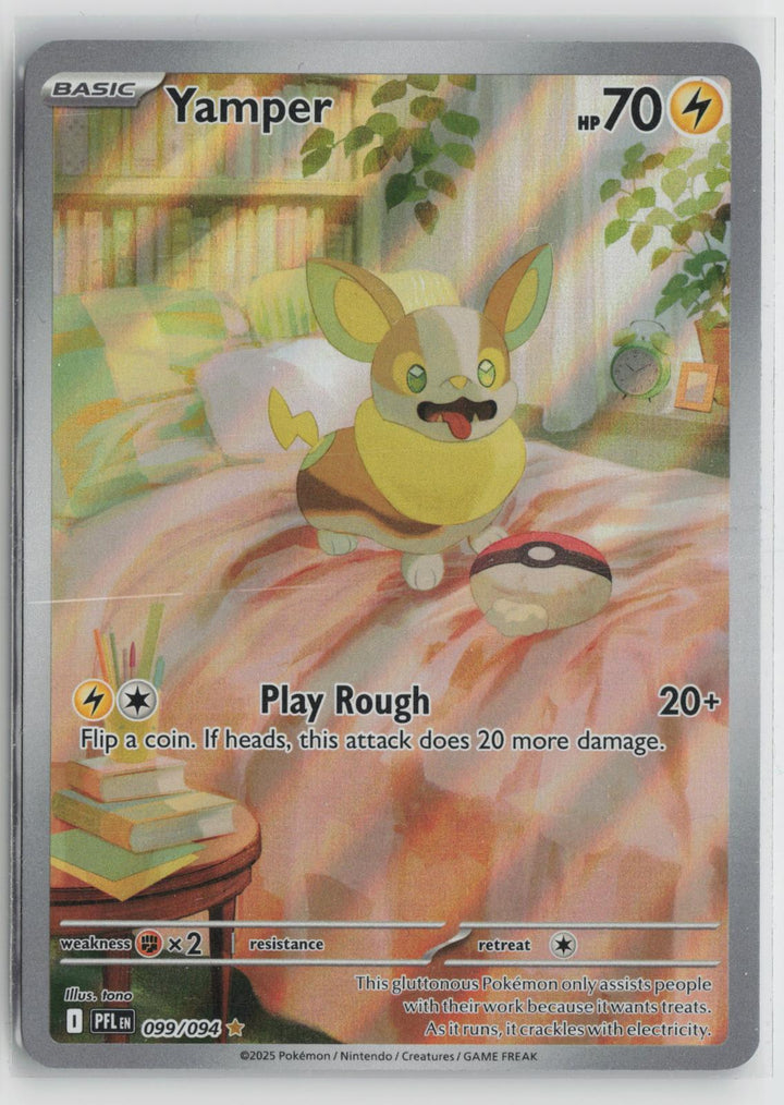 Yamper 099/094 Illustration Rare Phantasmal Flames Pokemon Holo NM0