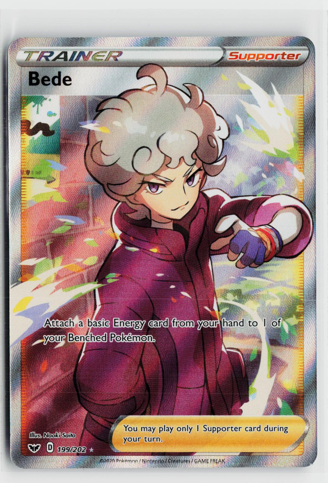 Bede 199/202 Sword & Shield NM UR Holo Pokemon