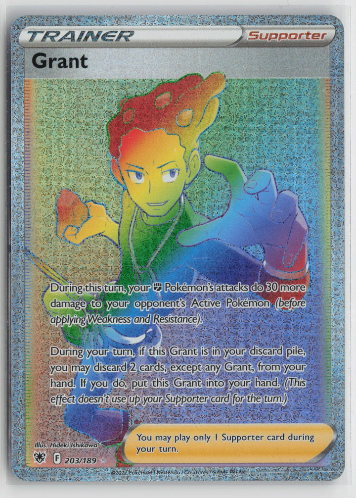 Grant 203/189 Rainbow Rare Astral Radiance Pokemon Holo NM0
