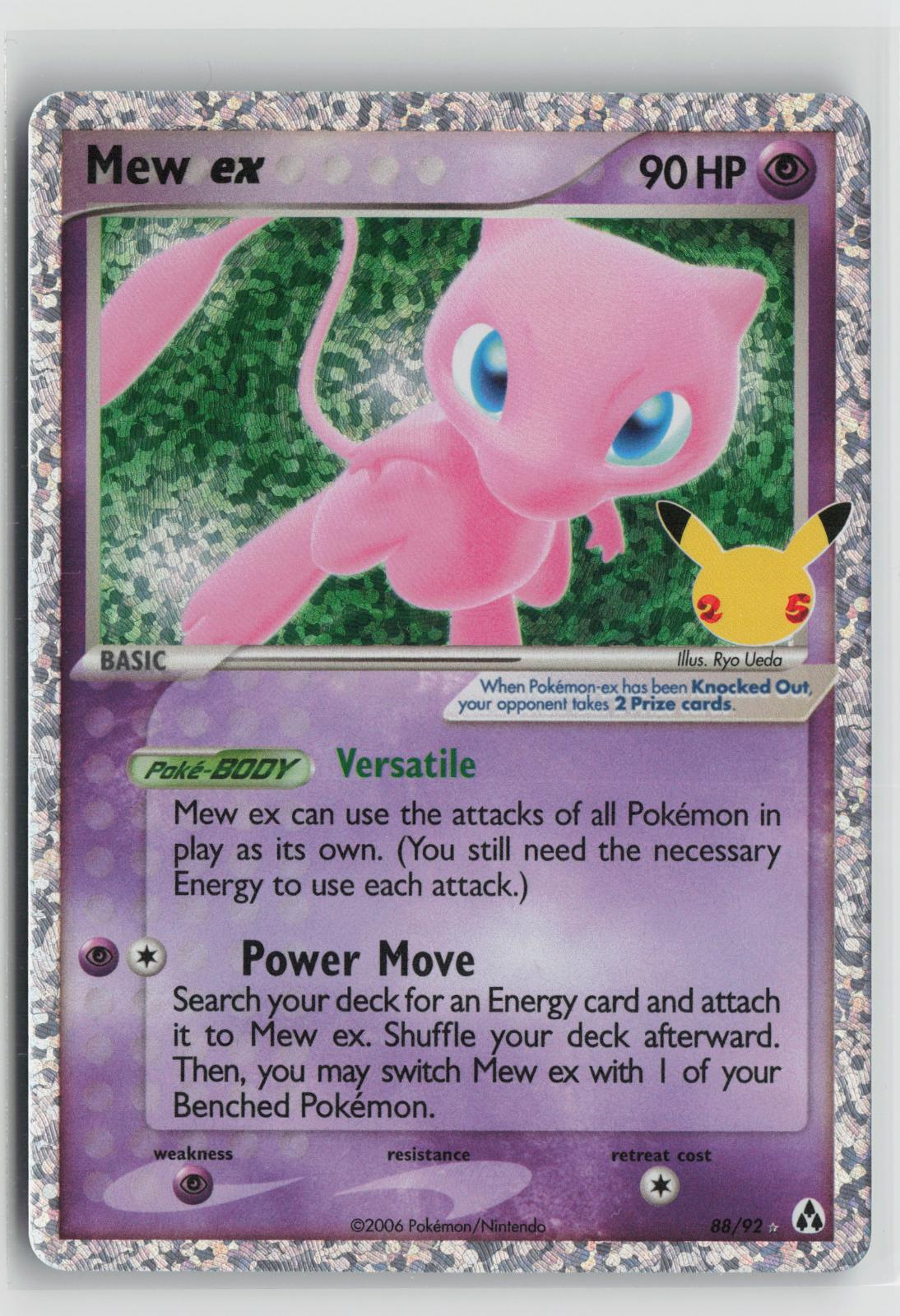 Mew ex 88/92 Classic Collection Celebrations: Classic Collection Pokemon Holo NM