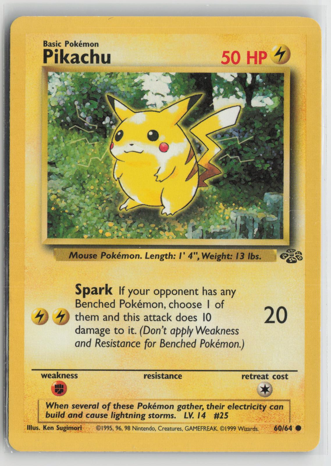Pikachu 60/64 Jungle NM C Unlimited Pokemon