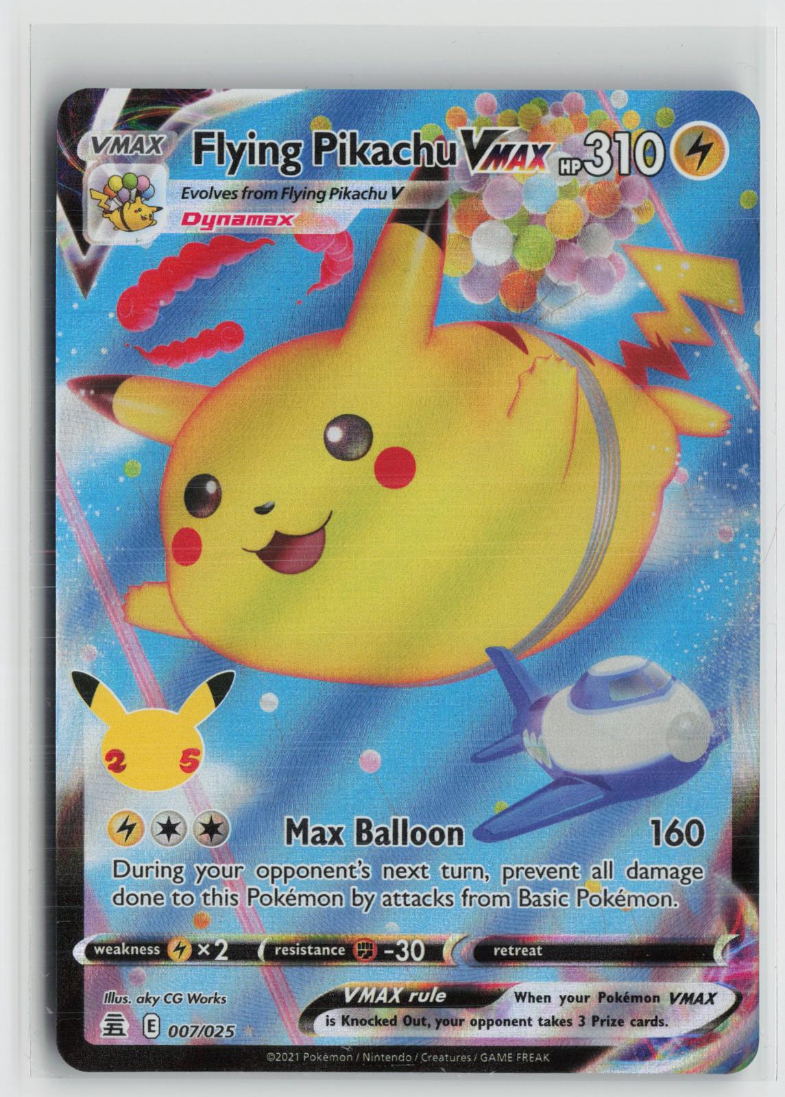 Flying Pikachu VMAX 007/025 Holo VMAX Rare Celebrations Pokemon NM