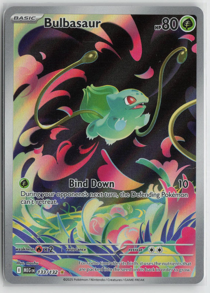 Bulbasaur 133/132 Illustration Rare Mega Evolution Pokemon Holo NM0