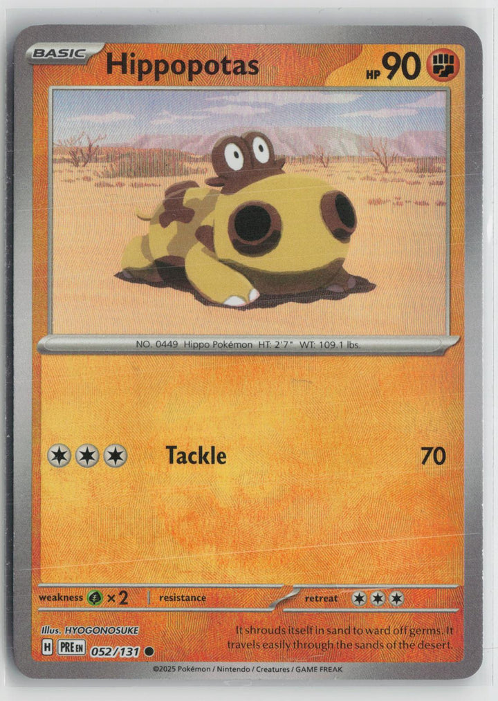 Hippopotas 052/131 Master Ball Prismatic Evolutions Pokemon NM0