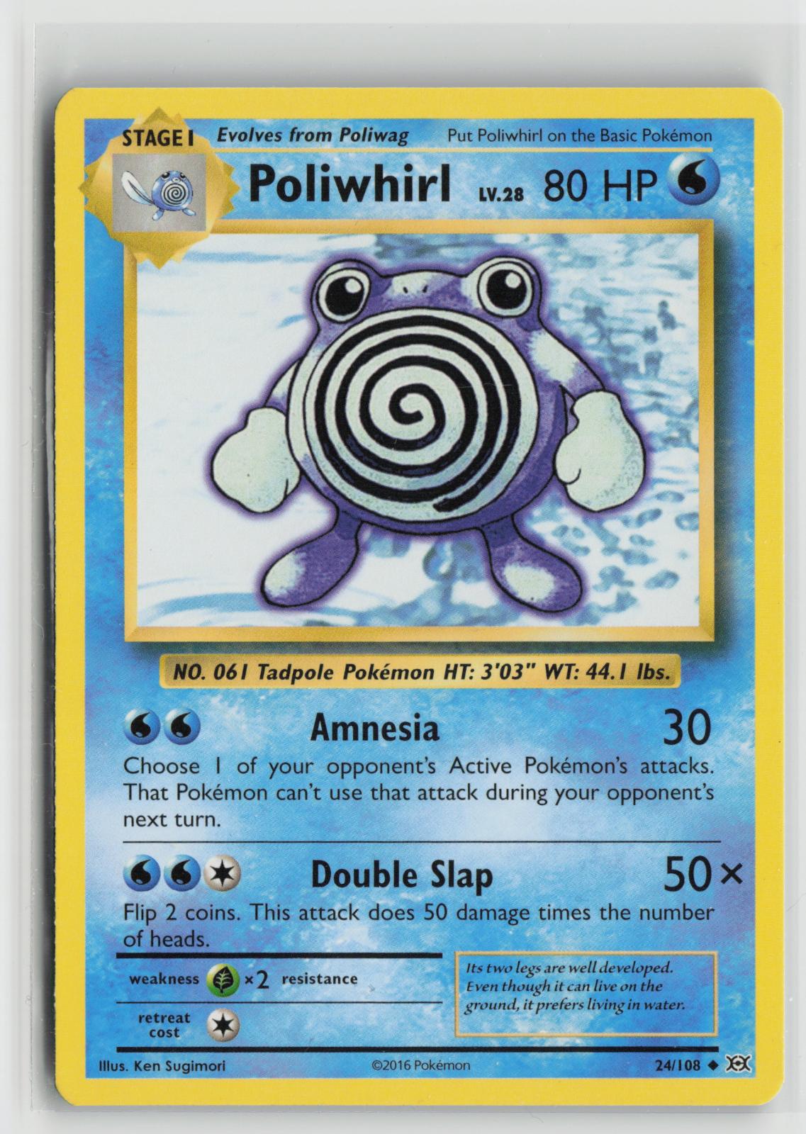 Poliwhirl 24/108 Uncommon Evolutions Pokemon NM