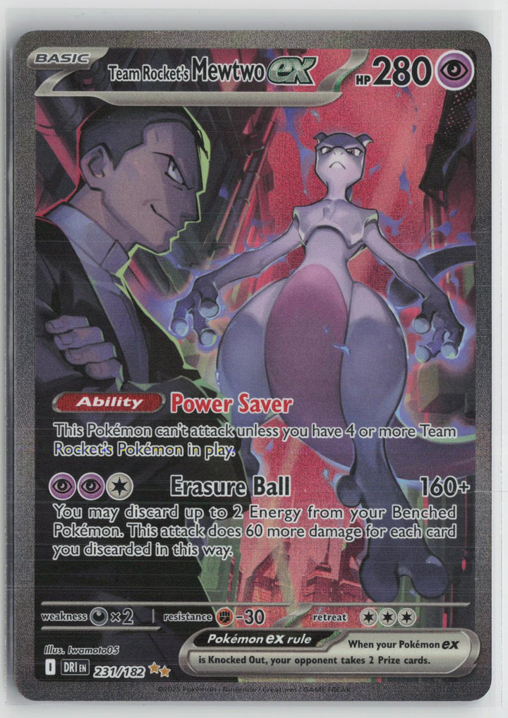 Team Rocket's Mewtwo ex 231/182 Destined Rivals Pokemon NM0