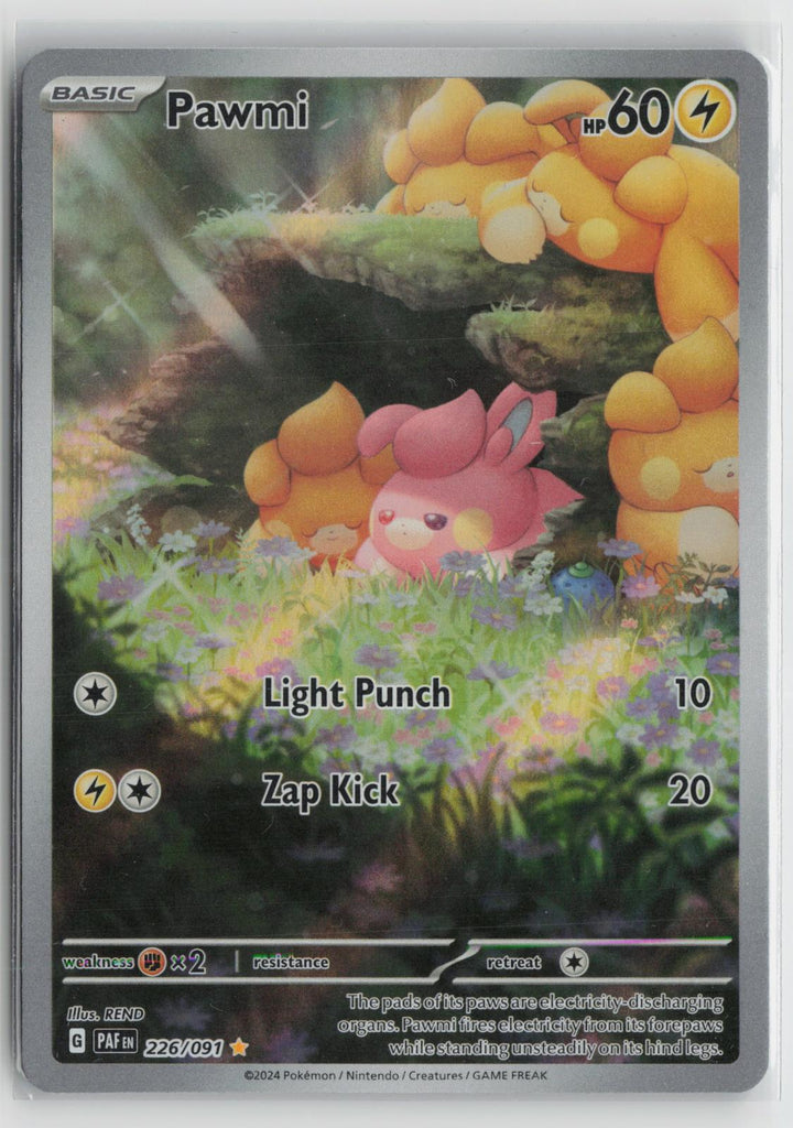 Pawmi 226/091 Illustration Rare Paldean Fates Pokemon Holo NM0