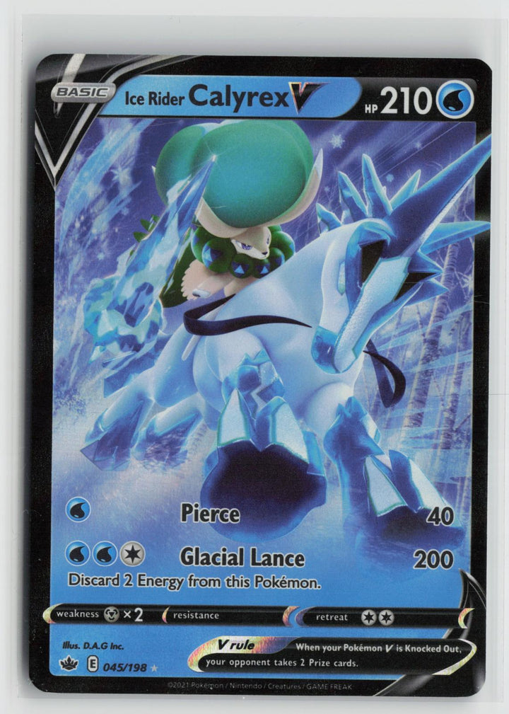 Ice Rider Calyrex V 045/198 Chilling Reign NM Holo V Rare Pokemon0