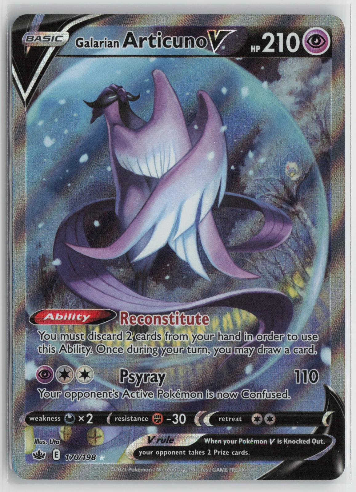 Galarian Articuno V 170/198 Chilling Reign NM Ultra Rare Holo Pokemon