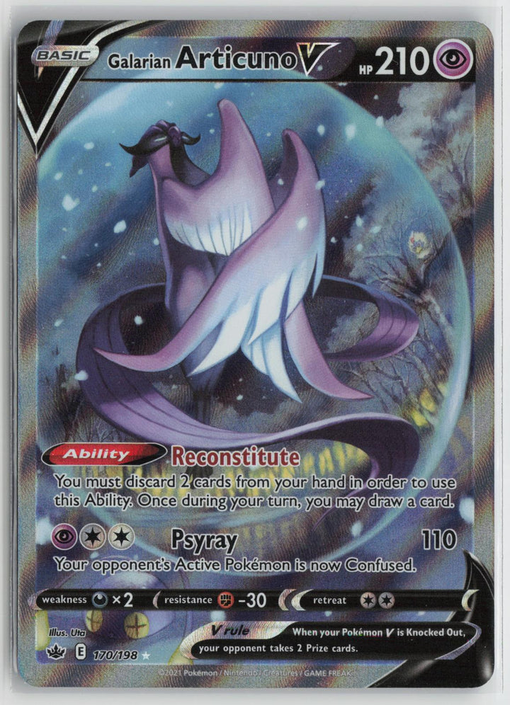Galarian Articuno V 170/198 Chilling Reign NM Ultra Rare Holo Pokemon0