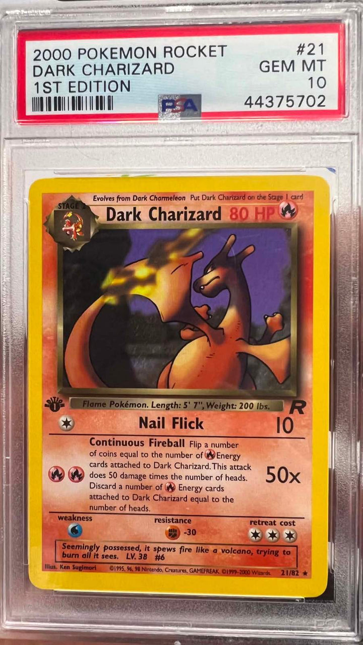 PSA 10 Dark Charizard 21 1st Edition Rocket Pokemon0