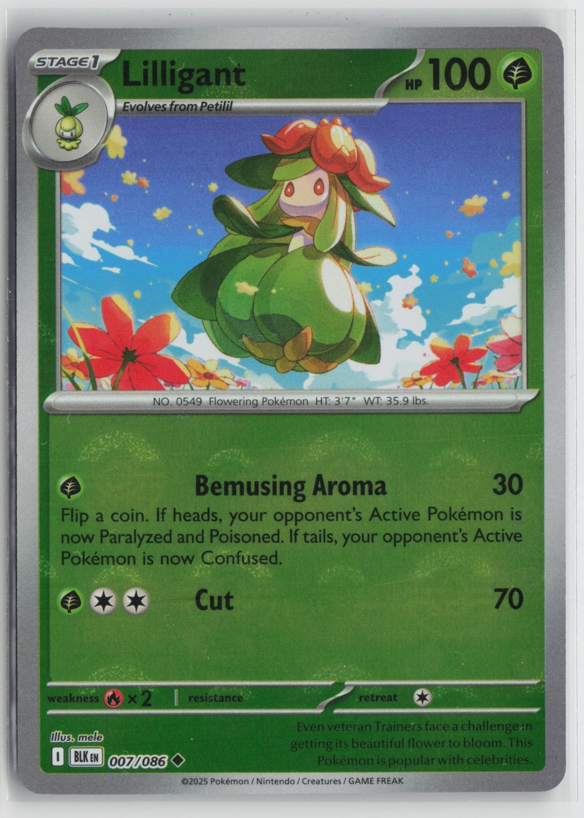 Lilligant 007/086 Uncommon Black Bolt Pokemon NM
