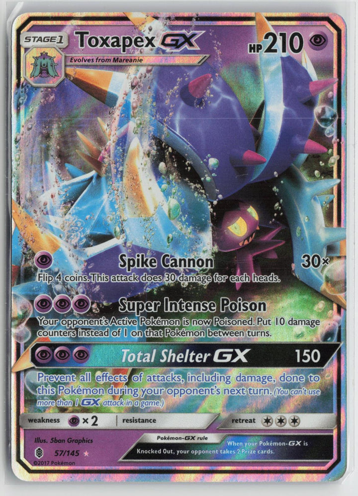 Toxapex GX 57/145 Guardians Rising NM Holo Ultra Rare Pokemon0